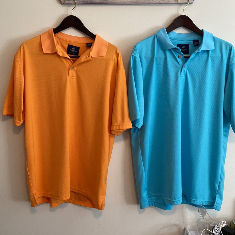 2 for the price of 1 Caribbean joe island supply company. Golf shirt size large